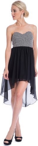 white high low cocktail dress