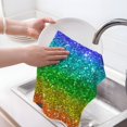 thumbnail image 6 of Sikiie Glitter Rainbow Waffle Weave Kitchen Dish Cloth,Super Absorbent Kitchen Dish Towels 16*26 Inches for Dish Rags Washing Dishes, Drying Dishes, 6 of 7