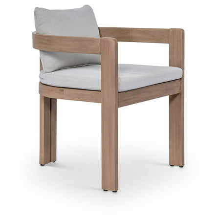 Meridian Furniture Newport Grey Water Resistant Fabric Upholstered Outdoor Patio Dining Chair