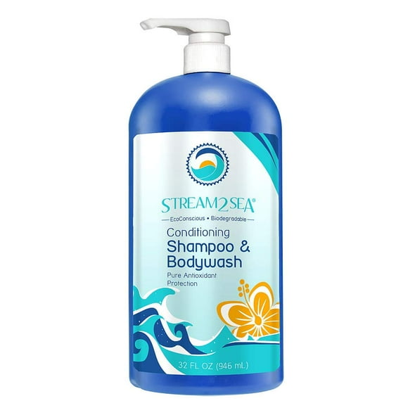 STREAM 2 SEA 3 in 1 Shampoo Body Wash and Conditioner, Reef Safe, All Natural and Organic Camping Shampoo and Liquid Soap, Skin and Hair Care for Men