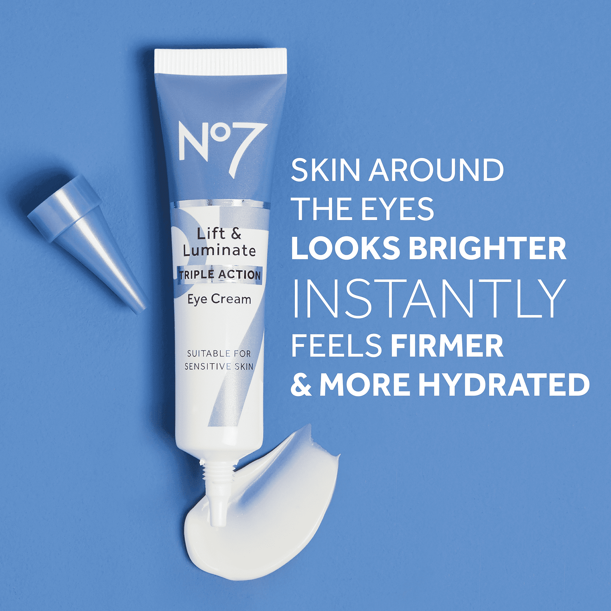 No7 Lift & Luminate Triple Action Eye Cream with Peptides & Vitamin C, All Skin Types, 0.5 oz