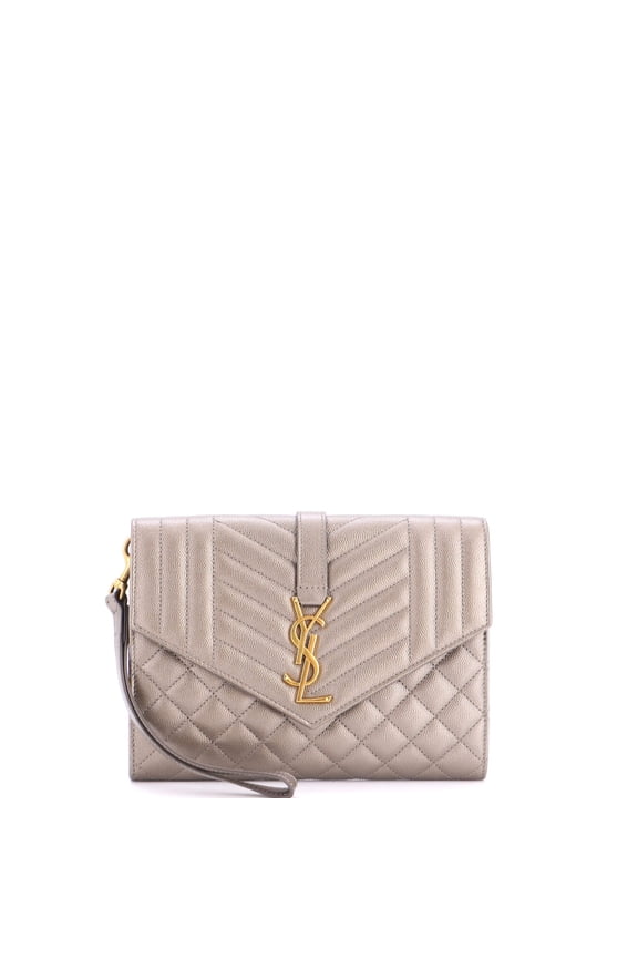 Pre-Owned Classic Monogram Envelope Wristlet Clutch Mixed Matelasse Leather By Rebag