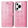 thumbnail image 1 of Funda Cartera FOXDOCK para Huawei Pura 70 Pro , Flip PU con Relieve de Gatos y Perros, Tarjetero y Soporte, 1 of 6