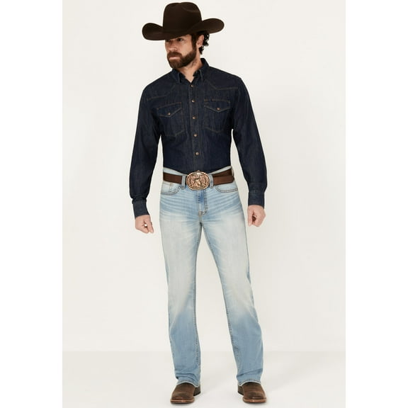 Cody James Men's Cowboy Wash Jackson Slim Straight Stretch Denim Jeans Light Wash 33W x 34L US
