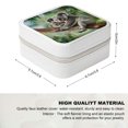 thumbnail image 2 of Autua Koala Travel Jewelry Box PU Leather Organizer for Necklace Ring Earring, Portable Compact Size with Multiple Storage Spaces and Zipper Closure White, 2 of 5