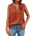 thumbnail image 6 of TRUBKH Women's Linen Top Summer Shirts for Women's Solid Color Top Loose Cotton and Linen Top Solid Blouses Tops Beach Vacation Style Tops Loose T Shirts Lightweight Blouse Orange M, 6 of 9