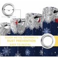 thumbnail image 4 of Fsddascl Navy Blue Christmas Blackout Curtains for Bedroom/Living Room, Thermal Insulated Kitchen Curtains, Xmas Balls Snowflake Snowman Grommet Darkening Window Treatment Drapes 52"x72"x2, 4 of 6