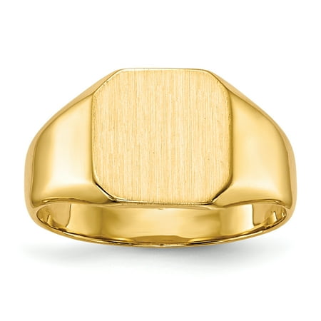 14kt Yellow Gold Signet Band Ring Solid Back Size 6.00 Fine Jewelry Ideal Gifts For Women Gift Set From Heart