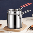 thumbnail image 3 of 2X Stainless Steel Deep Frying Pot Tempura French Fries Fryer with Strainer Chicken Fried Pans Kitchen Cooking Tool, 3 of 5