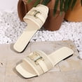 thumbnail image 5 of Ytobaz Slide Sandals for women Woven Buckle Flat Sandals Open Toe Slides Office Vacation Travel Walking Daily Casual Comfortable Footwear, 5 of 9
