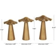 thumbnail image 3 of 8", 8", 7"H Bronze Metal Mushroom Sculpture with Textured Tops, by DecMode (3 Count), 3 of 10