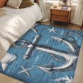 thumbnail image 4 of 3'x5' Area Rugs, Blue Nautical Anchor Indoor Outdoor Area Rug for Living Room Bedroom, Summer Coastal Ocean Starfish Shell Washable Bathroom Rugs Kitchen Floor Carpet Mats Home Decor Aesthetic, 4 of 8