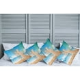 thumbnail image 6 of Ambesonne Tropical Throw Pillow Cover 4 Pack, Hawaiian Ocean Hammock, 16", Cream and Blue, 6 of 6