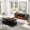 Black, variant on Easoger 4-Piece Table Set Includes Modern Coffee Table, Spacious 36" Fireplace TV Stand and 2 LED Light Endtables, Simple Black Table for Living Room, Bedroom, Black