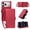 Red, variant on For iPhone 16 RFID Blocking Wallet Case, Magnetic Flip Cover Card Holder & Bills Slot, Soft PU Leather With Detachable Shoulder Strap And Wrist Strap,Black,For iPhone 16