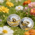 thumbnail image 4 of Bee Kind Positivity Commemorative Coin, Double-Sided Inspirational Bee Token with Kindness & Gratitude Message, Sunflower & Laurel Design, Unique Encouragement Gift for Women, Men, Friends (1pcs), 4 of 7