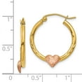 thumbnail image 3 of FB Jewels 14K Yellow & Rose Gold Heart Hoop Earrings, 3 of 3