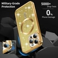 thumbnail image 3 of for iPhone 15 Pro Max Case Magnetic Clear Protective Cute Transparent Silicone Soft TPU Luxury Gold Glitter Bling Phone Cases with MAGSAFE Charging for iPhone 15 Pro Max Glitter Gold, 3 of 11