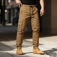 thumbnail image 3 of Yungyresw Straight Leg Cargo Pants Men Lightweight Relaxed Fit Work Pants With Pockets Cuffed Hem Stretch Workout Hiking Trousers S, 3 of 9