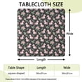 thumbnail image 2 of Black Cartoon Unicorn Floral Pattern Square Fitted Tablecloth with Elastic Edge,Square Table Cover,Washable Elastic Table Cover for Home Kitchen Party Decor 36"x36", 2 of 6