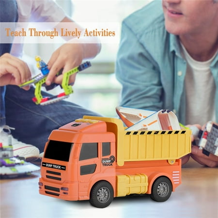 TMISHION Vehicles Toy, Mini Sensor Dump Truck for Early Learning Preschool Funny Toys Toddlers Kids
