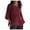 Wine, variant on Aoochasliy Ladies Tops Winter Clothes Tops Plus Size Shirt Cropped Sleeves Round Neck Cotton Blouse of the Day