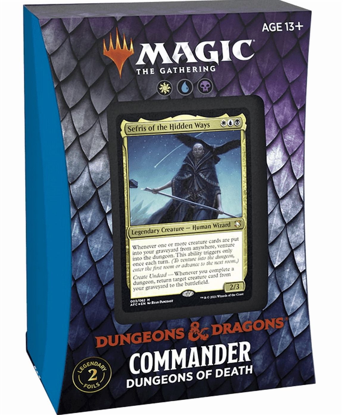 Magic: The Gathering Adventures in The Forgotten Realms Commander Deck – Dungeons of Death (White-Blue-Black)
