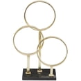 thumbnail image 5 of 14" x 21" Gold Aluminum 3 Rings Abstract Sculpture with Black Base, by CosmoLiving by Cosmopolitan, 5 of 8