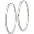 thumbnail image 3 of Sterling Silver 2mm Hoop Earrings (36 X 36) Made In India qe4371, 3 of 6