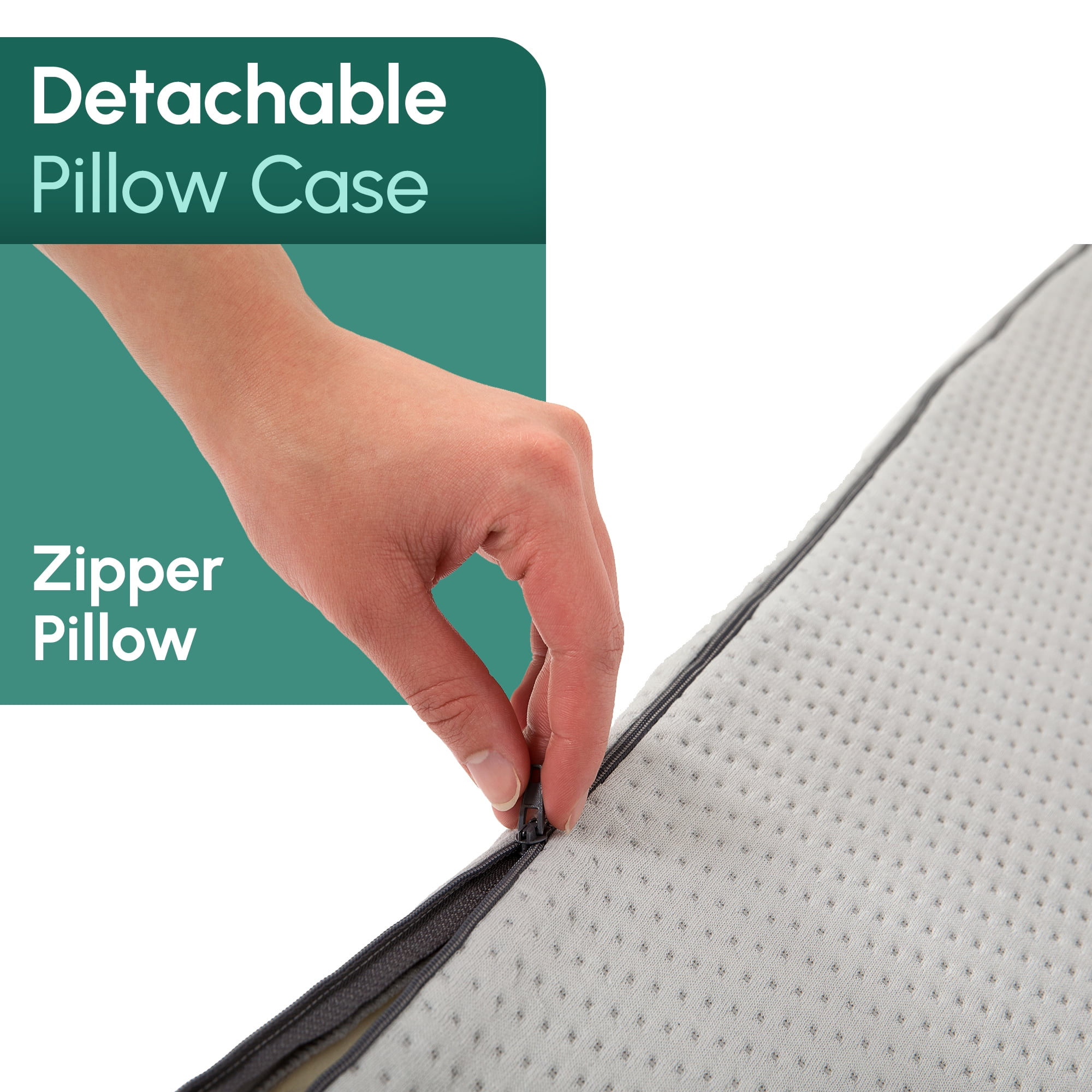 Harvey Joe Queen Memory Foam Bed Wedge Pillow for Headboard Gap Filler, Easy Storage