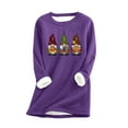 thumbnail image 2 of Hauts Mode Décontractée pour Femmes Manches Longues Col Rond Blouses & Chemises Chandails en Molleton en Liquidation, 2 of 3