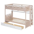 thumbnail image 6 of Harper & Bright Designs Twin over Twin Castle Bunk Bed with Storage Drawers and Shelf, Wooden Twin Size Bunk Beds Frame with LED Light for Bedroom, White, 6 of 13