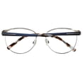 thumbnail image 4 of Tango Optics Oval Metal Eyeglasses Frame Luxe RX Stainless Steel Elisabeth Noelle-Neumann Blue Silver Accent For Prescription Lens -, 4 of 6