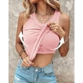 thumbnail image 5 of Women Built-in Bra Tank Tops Sleeveless Casual Shirts Racerback Ribbed Fitted Tank Tops, 5 of 6