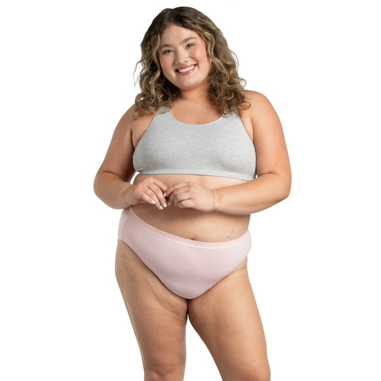 Fit for Me by Fruit of the Loom Women's Plus Size Breathable Micro-Mesh  Hi-Cut Underwear, 6 Pack 