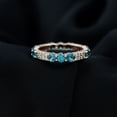 thumbnail image 2 of Rosec Jewels 3 CT London Blue Topaz Eternity Ring with Diamond, Designer London Blue Topaz Gold Ring for Women, 14K Rose Gold, US 11.50, 2 of 7