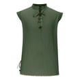 thumbnail image 3 of Gamivast Mens Medieval Pirate Sleeveless Shirts Lace Up V-Neck Lace Up Steampunk Costume Solid Color Gothic Pirate Beach Tunic Tops Green M Camisas De Vestir Para Hombres, 3 of 5