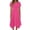Dress-137Hot Pink, variant on Midi Dresses for Women Flowy Fit A-Line Short Sleeve Crewneck A Line Dresses Asymmetrical Hem Pockets Elegant Dresses Party Wedding Guest