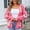 Hot Pink, variant on CaiJunJia Sweaters for Women Fall Winter Women's Casual Cardigan Sweaters Flower Lightweight Coat Round Neck Knitted Button Down Cardigans