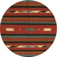 thumbnail image 1 of Ahgly Company Indoor Round Contemporary Reddish Brown Oriental Area Rugs, 5' Round, 1 of 6