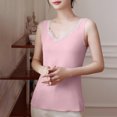 thumbnail image 2 of ZyeKqe Womens Lace Lightfleece Line Tops Casual V Neck Pajamas Vest Soft Comfy Sleepwear Loungewear, 2 of 6