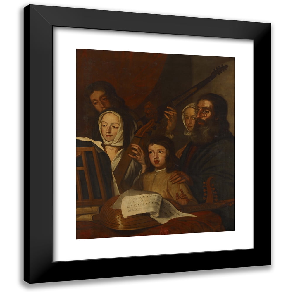 Erick van den Weerelt 15x18 Black Modern Framed Museum Art Print Titled - Music-Making Group (1650-1700)
