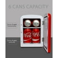 thumbnail image 3 of Coca-Cola 6 Can Portable Mini Fridge, Bluetooth Speaker, 4L Cooler/Warmer, Red, 3 of 9