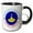 Black/White, variant on 3drose, Yellow Color Submarine, Blue Circle. Text Captain Nemos First Mate, 15oz Mug