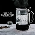 thumbnail image 2 of OVENTE Electric Hot Water Glass Kettle 1.5 Liter Borosilicate Glass with ProntoFill Technology Easy Fill Solution, Portable 1500 Watt Tea Maker Auto Shut-Off Fast Heating for Beverage, Black KG516B, 2 of 12