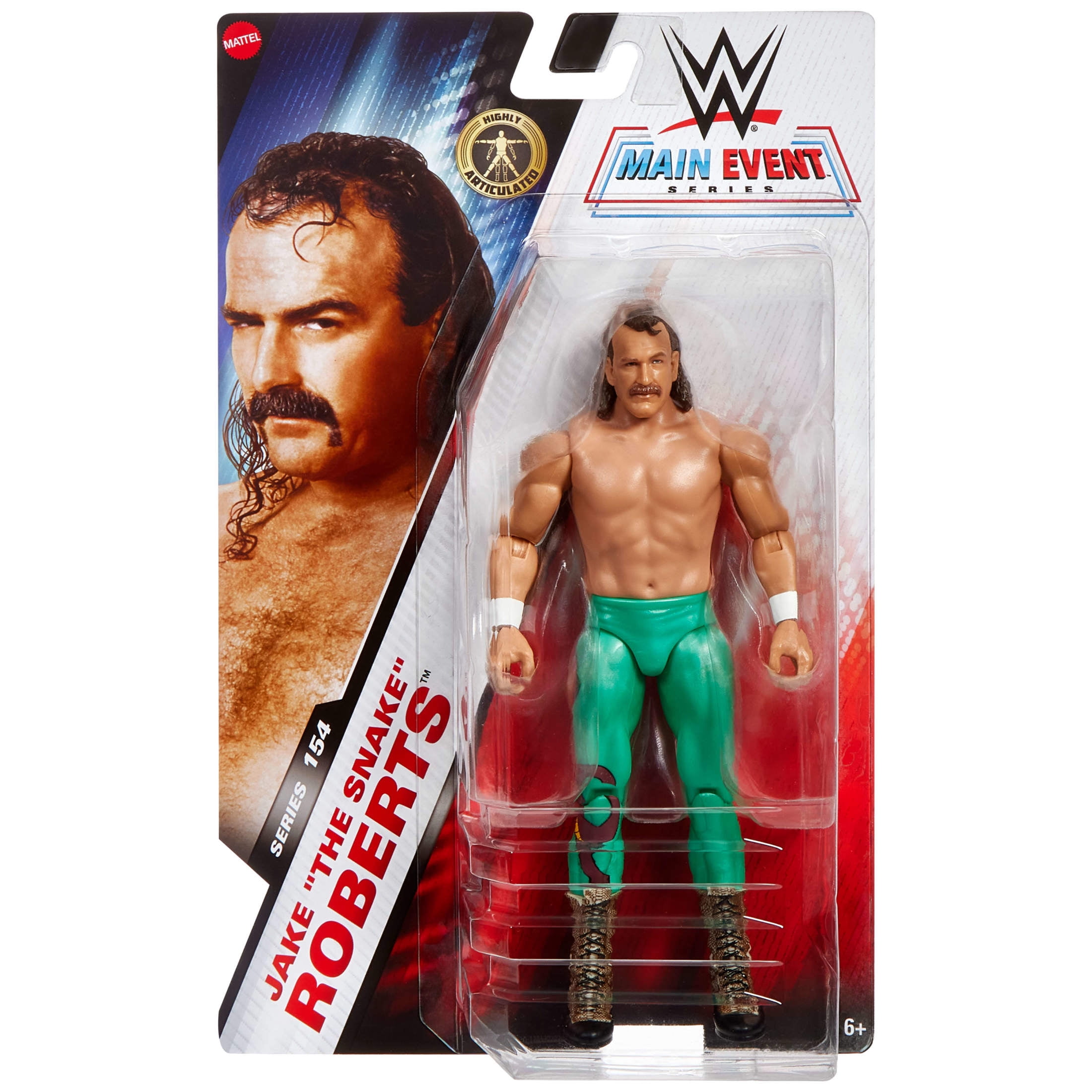 WWE Jake Roberts Action Figure, Main Event Series #154 6-inch Collectible Superstar with Articulation