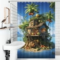 thumbnail image 4 of Summer Fruit Kingdom Shower Curtain for Bathroom with 12Hooks, Polyester Fabric Thick Shower Curtain Washable Waterproof Curtain, 4 of 8