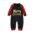 thumbnail image 2 of Odeerbi Christmas Pajamas for Family Plaid Holiday Long Sleeve Family Christmas Pajamas Matching Sets Infant Fashion Casual Plaid Print Tops Pants Sleepwear Family Matching PJs Set Black, 2 of 4