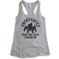 thumbnail image 1 of Undefeated Hide And Seek Champion Tank Top, Ladies Racerback Tank, Bigfoot, Yeti, Sasquatch, Squatch Tee, Heather Gray, Medium, 1 of 3