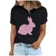 thumbnail image 2 of Tops de Cuello Alto para las Mujeres Amante Impreso Camiseta Cuello Redondo Manga Corta, Poliéster Spandex, 2 of 7